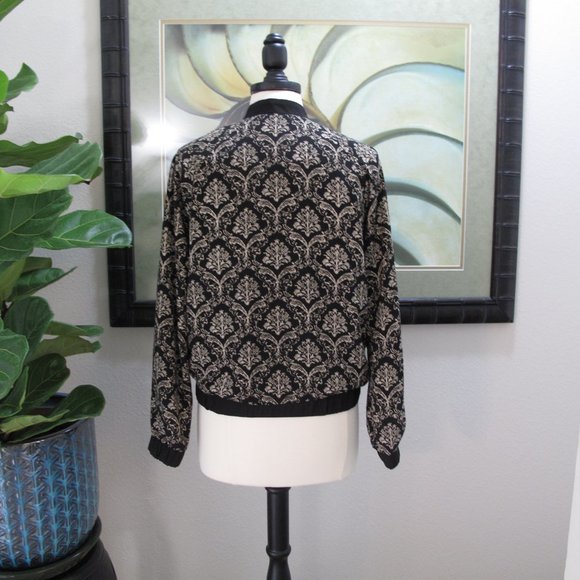 ELODIE Damask Printed Bomber Jacket - Picture 10 of 11